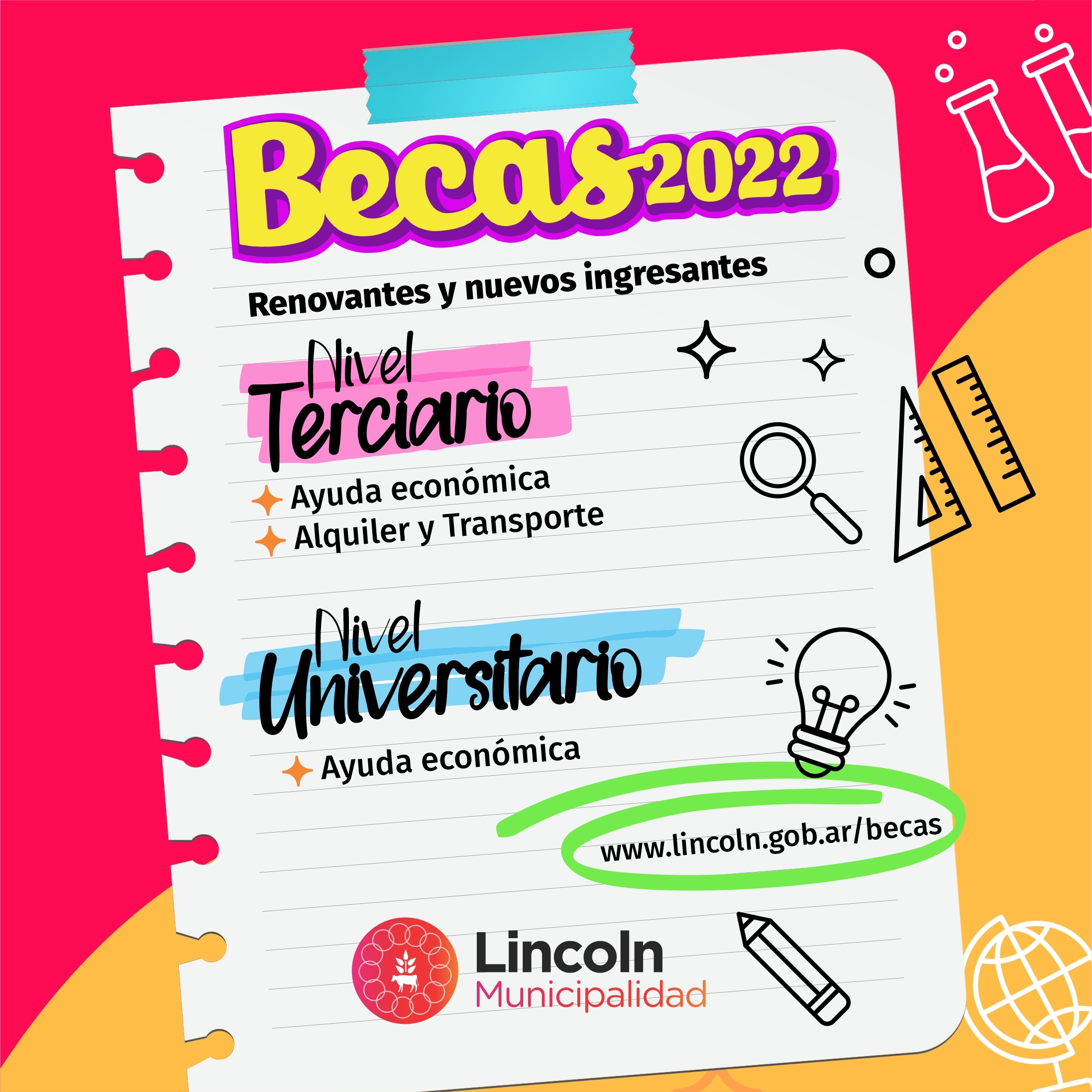 Abre la inscripción para las becas municipales de Nivel Terciario y Universitario
