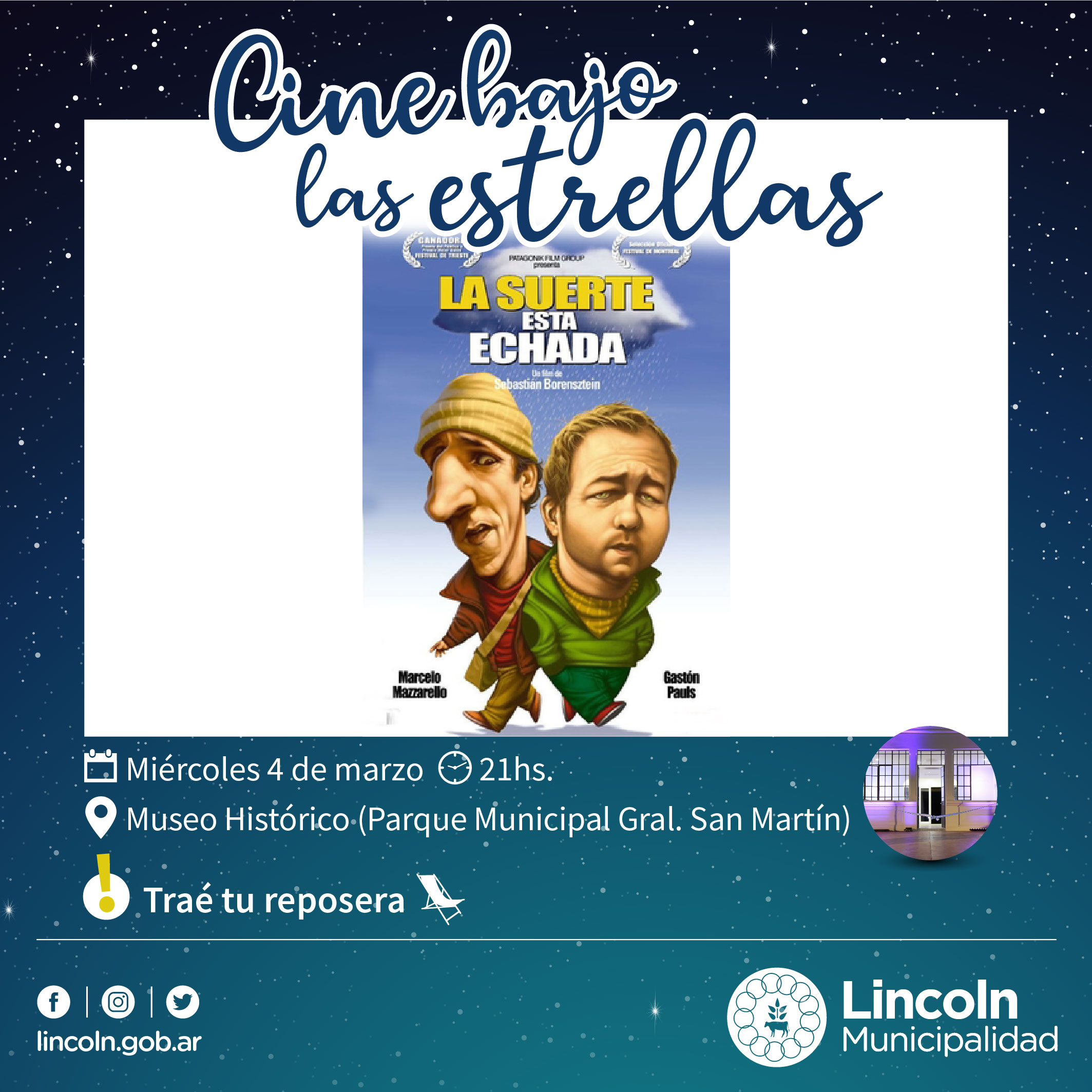 Se viene la tercera edición de “Cine bajo las estrellas”