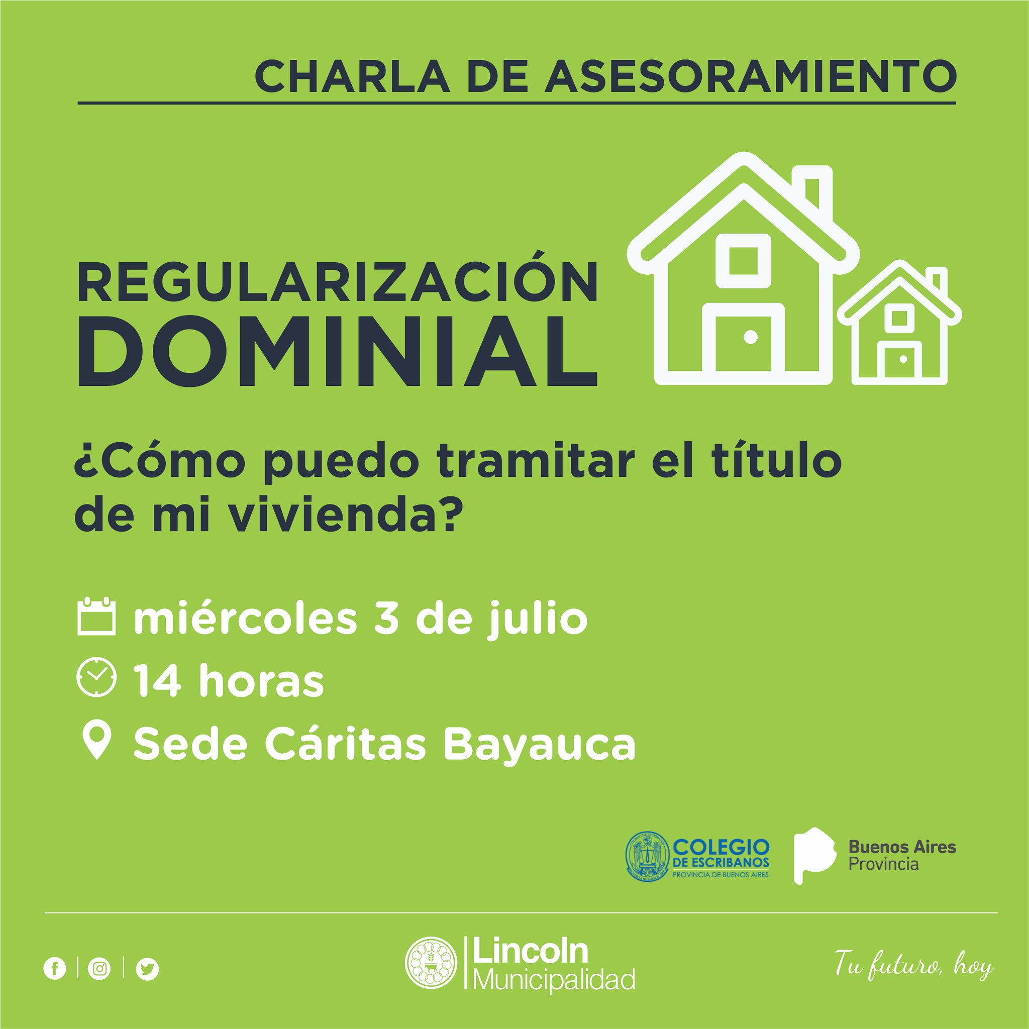 Charla de asesoramiento para obtener el título de propiedad de la vivienda