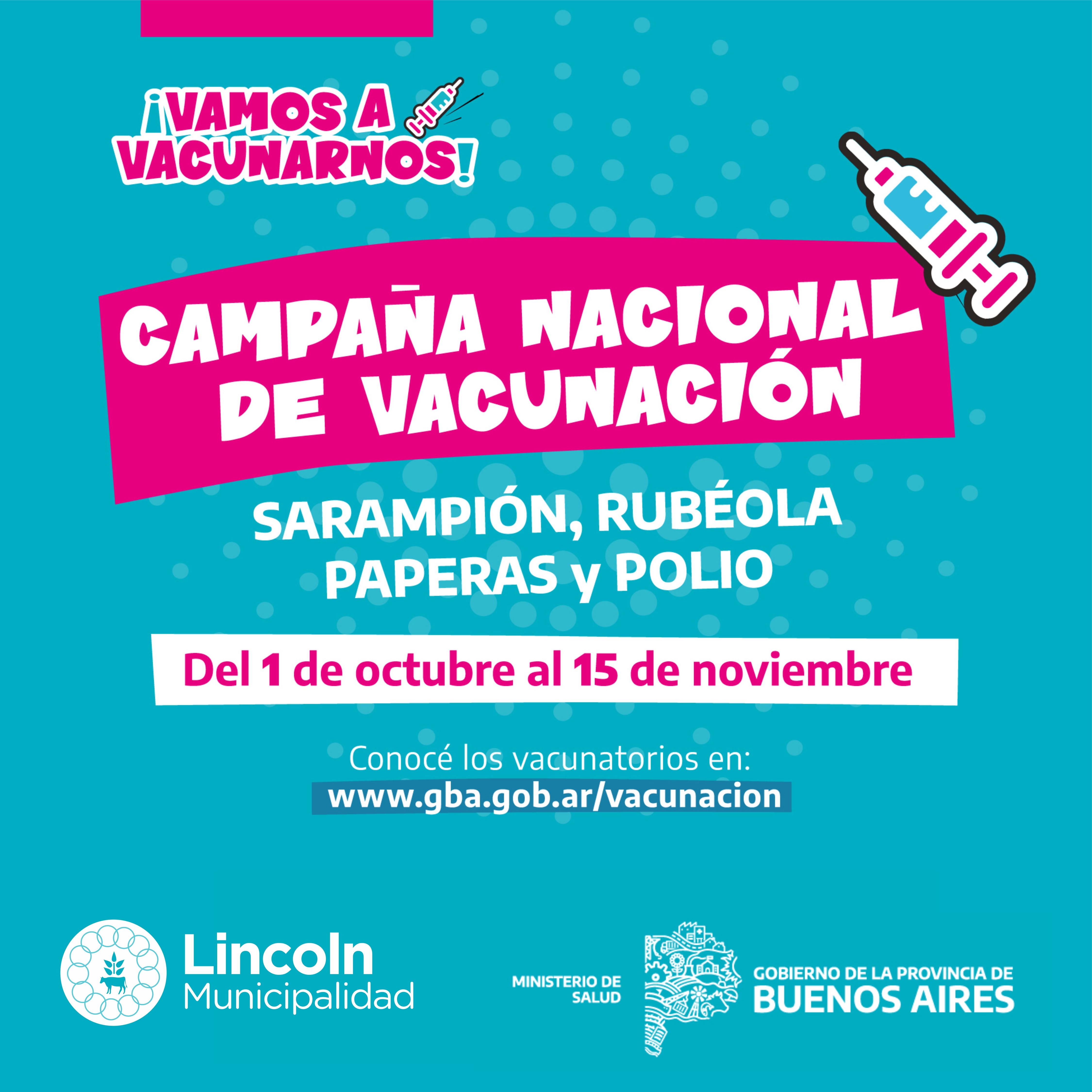 En octubre, empieza la campaña de vacunación contra el sarampión, rubéola, paperas y polio