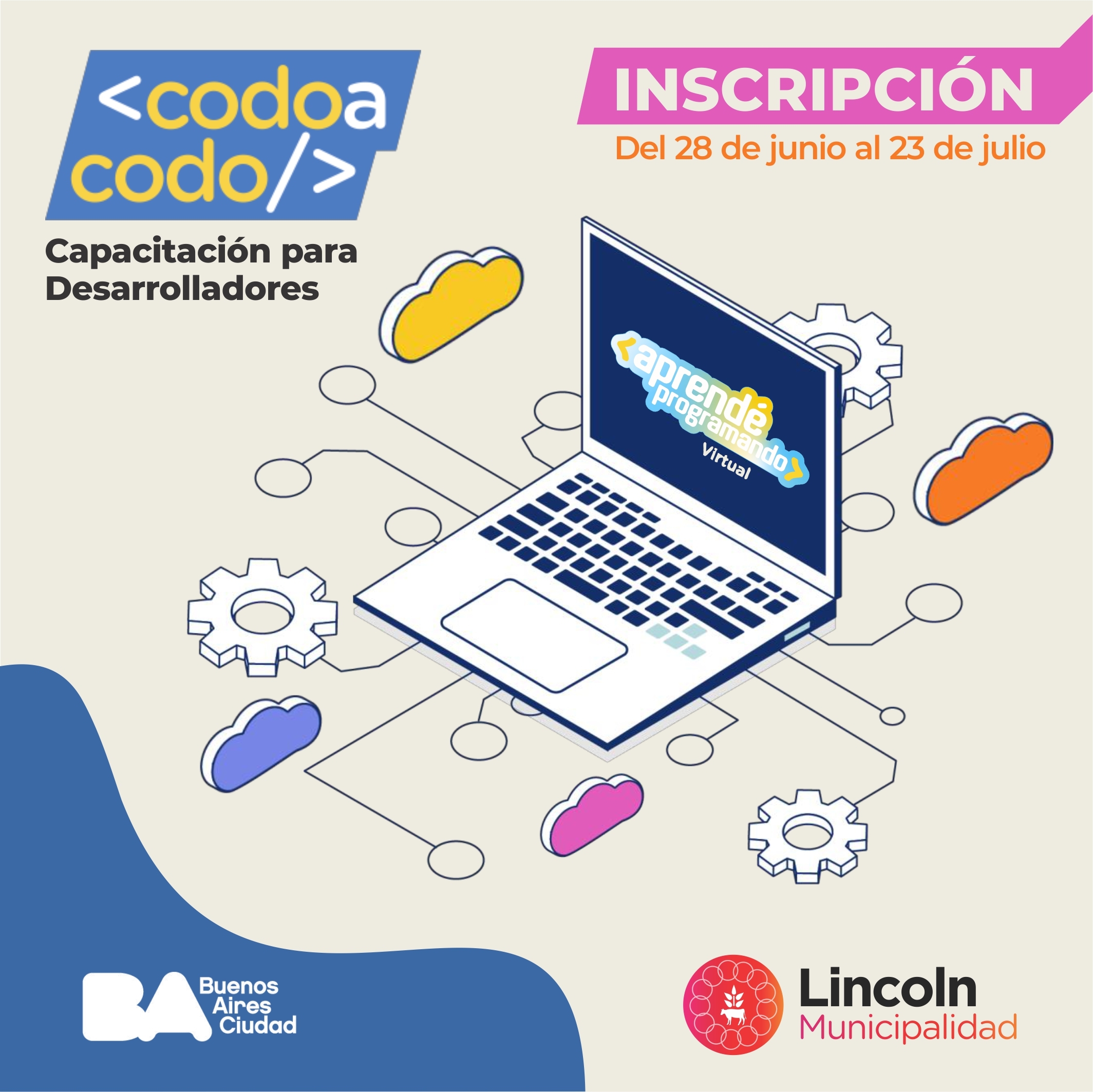 Abre la inscripción a las capacitaciones del programa “Codo a codo 4.0”