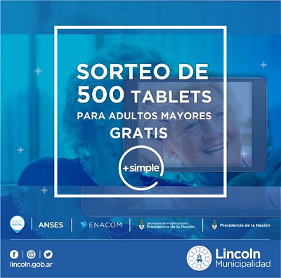 Se sortearán 500 Tablets para Adultos Mayores