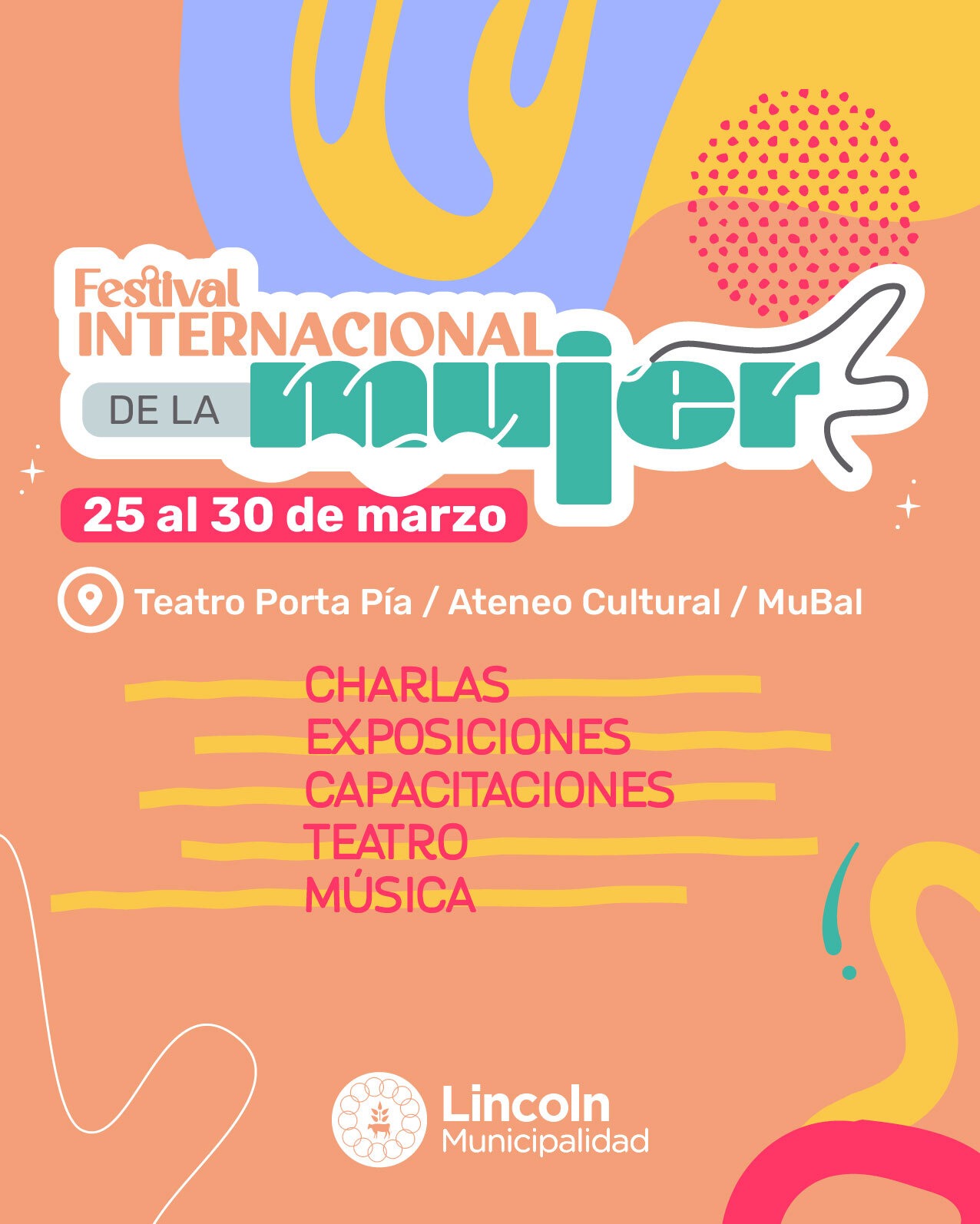 Del 25 al 30 de marzo, se realizará el Festival Internacional de la Mujer