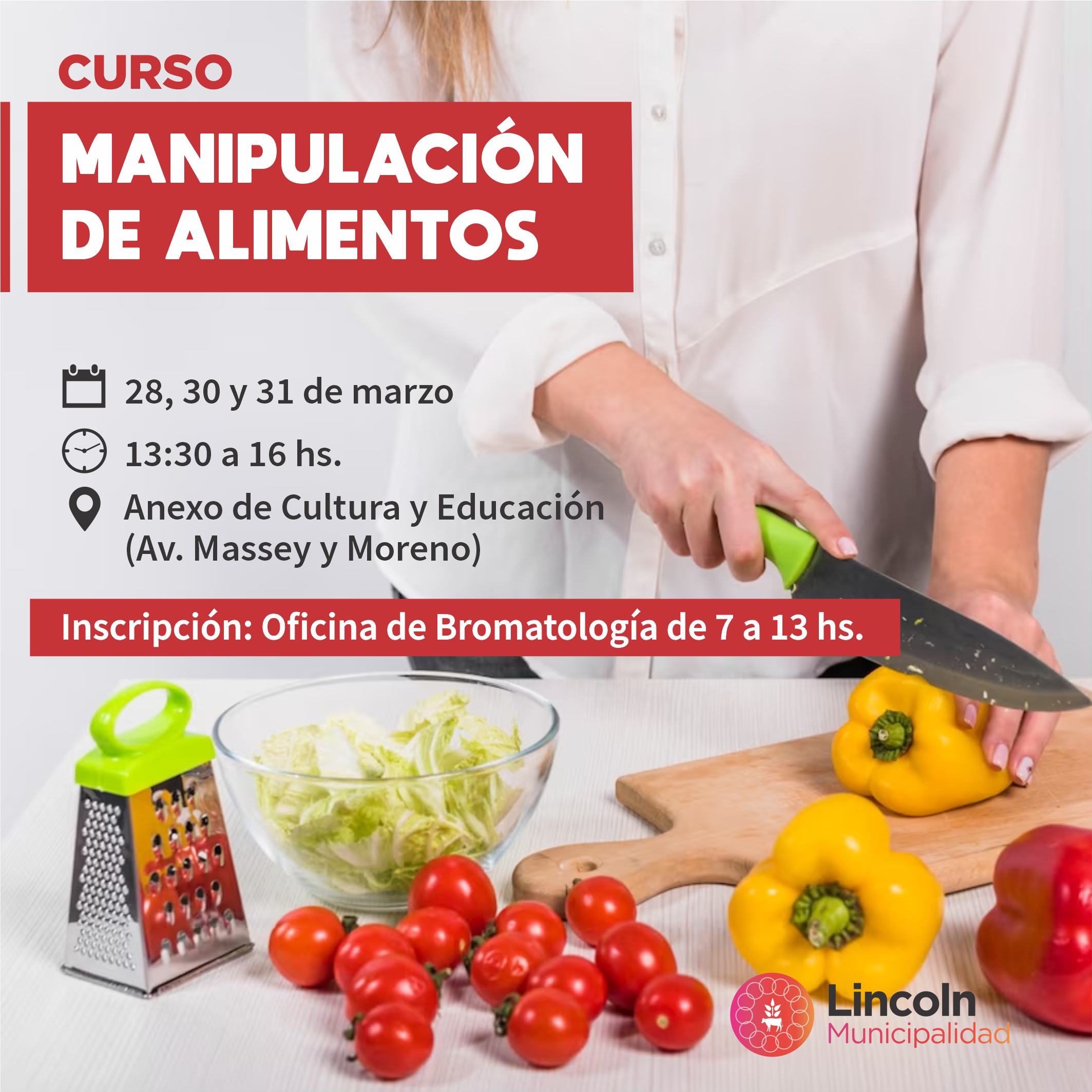 Abierta la inscripción al curso de Manipulación de Alimentos
