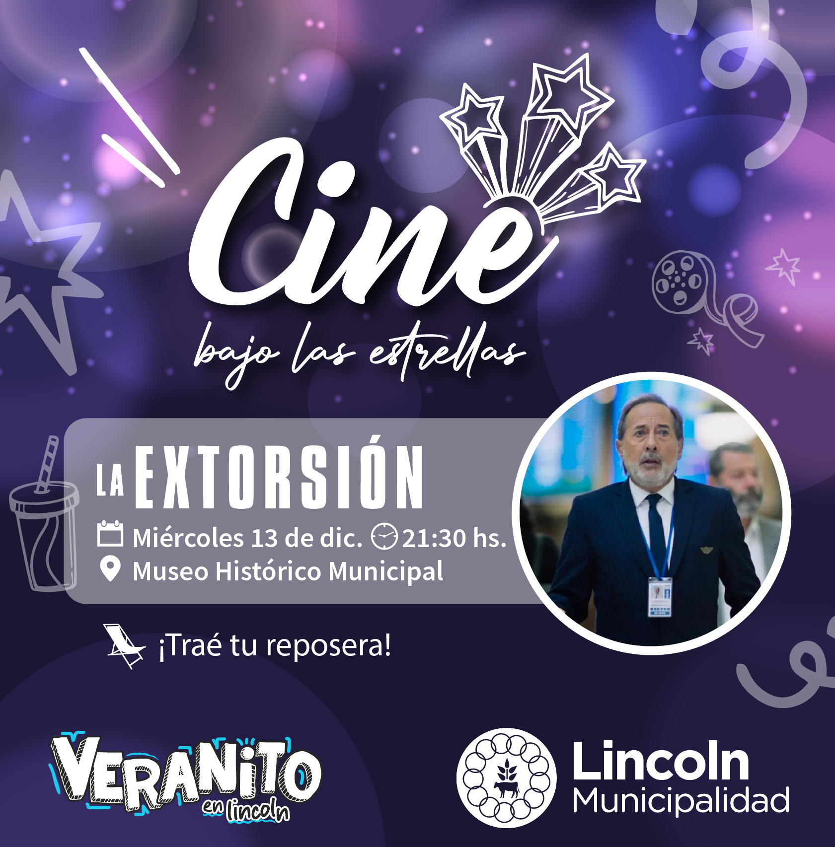 Se viene la primera función del “cine bajo las estrellas”