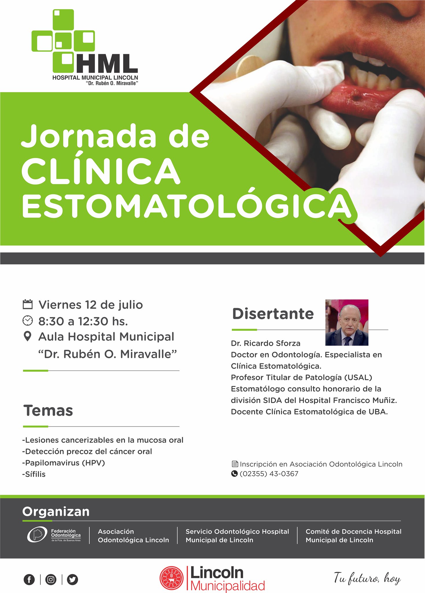 Jornada de Clínica Estomatológica en el Hospital Municipal de Lincoln