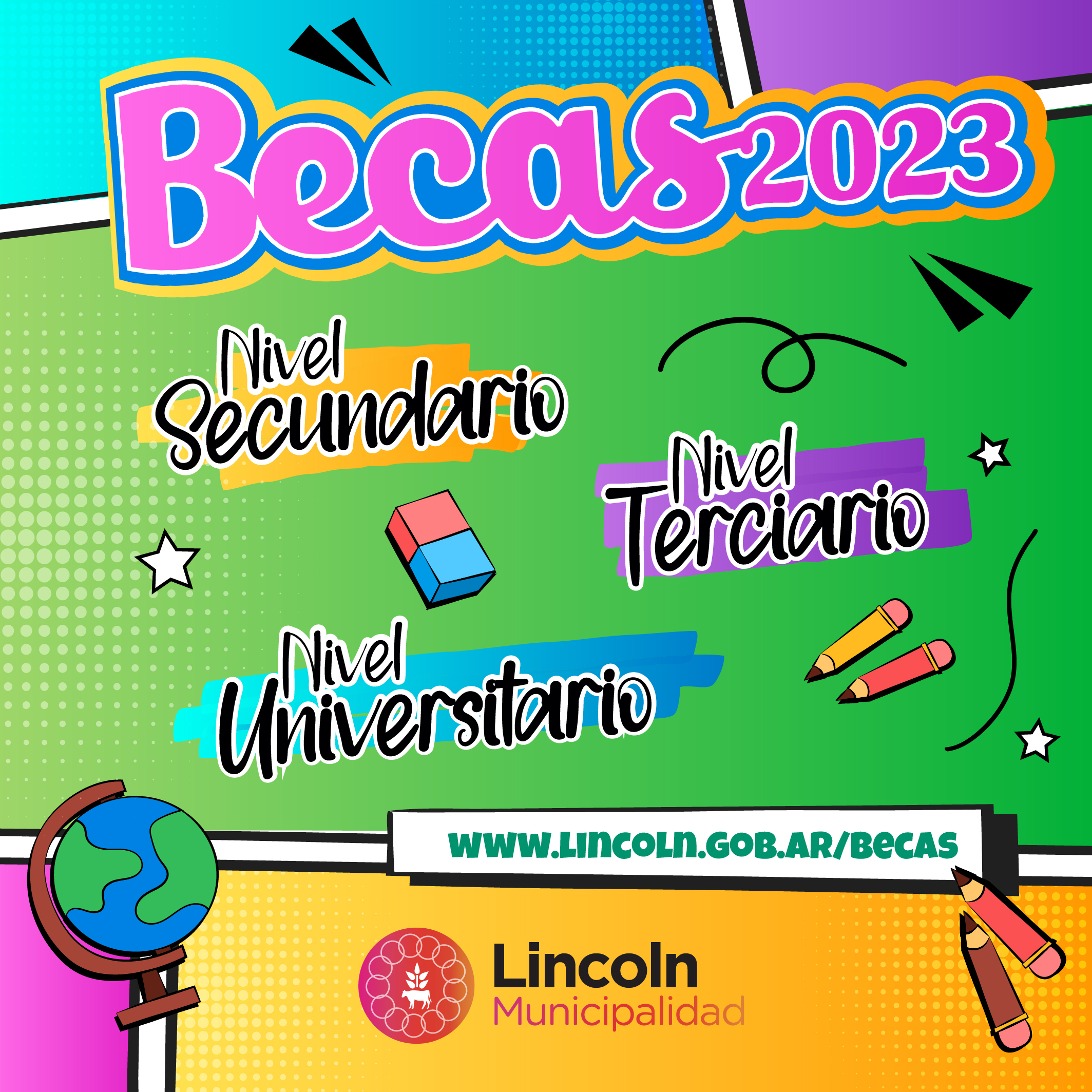 Abrió la inscripción a las Becas nivel Secundario, Terciario y Universitario