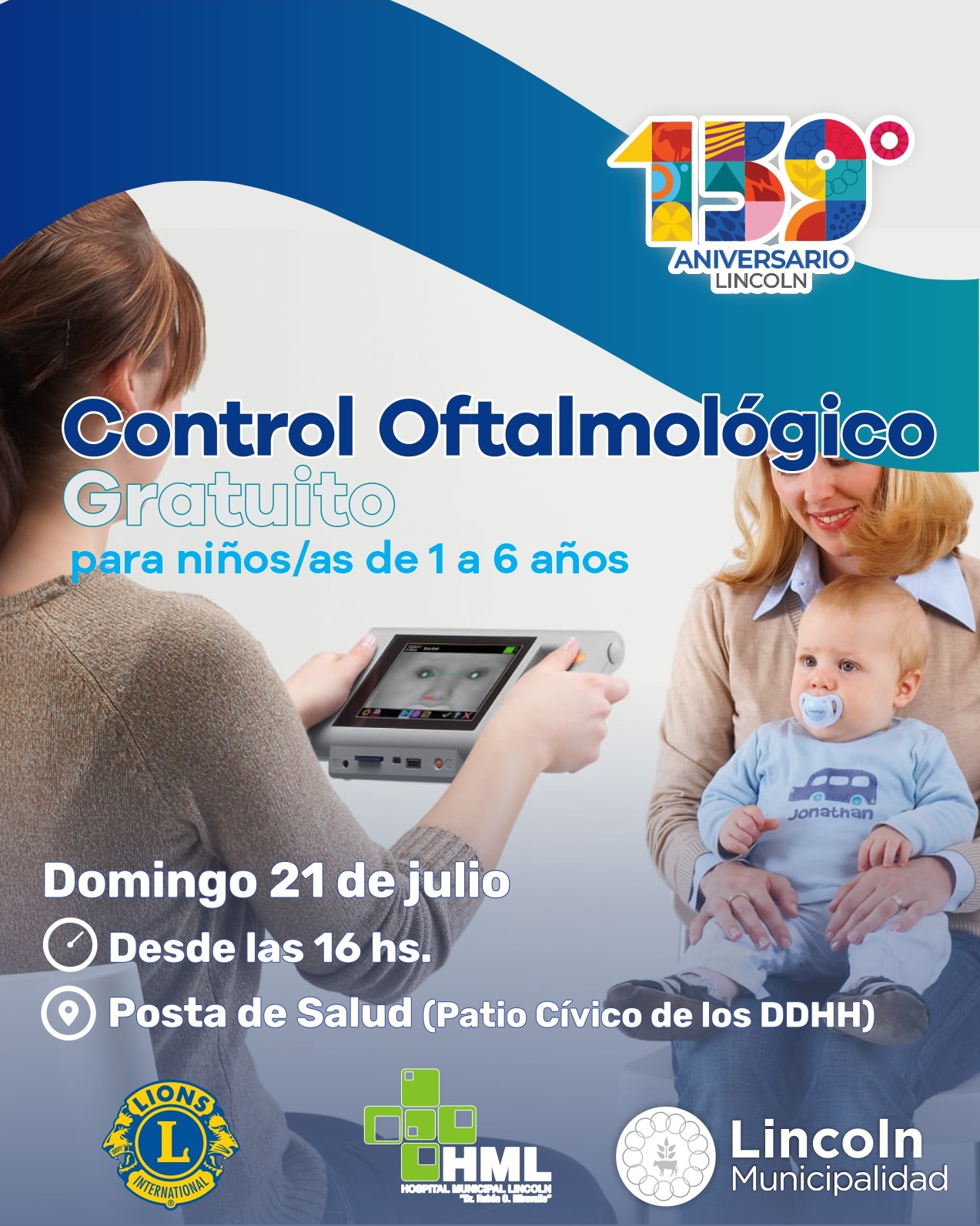 Habrá una posta con control oftalmológico gratuito para niños y niñas