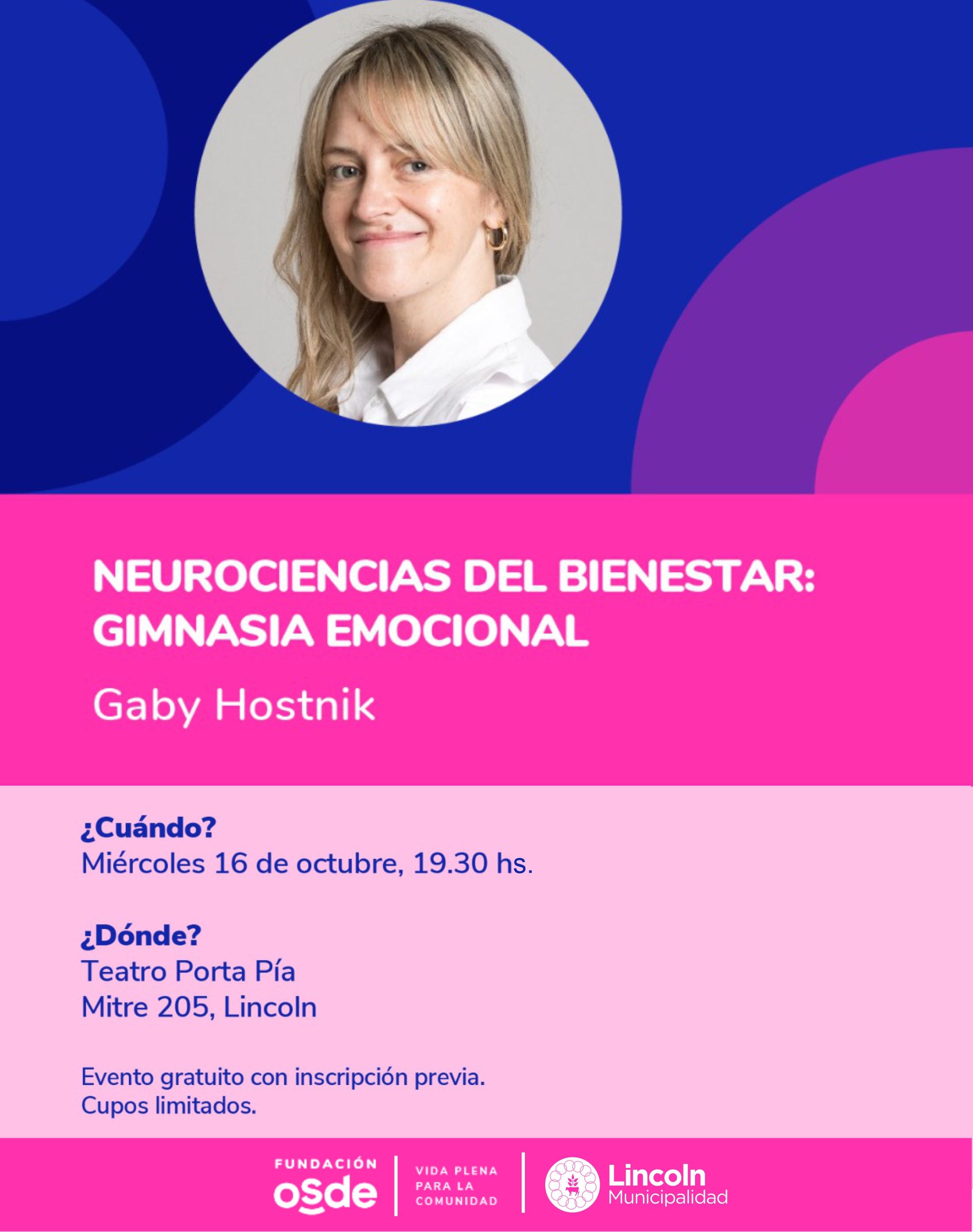 Charla abierta sobre “Gimnasia emocional”, con Gaby Hostnik
