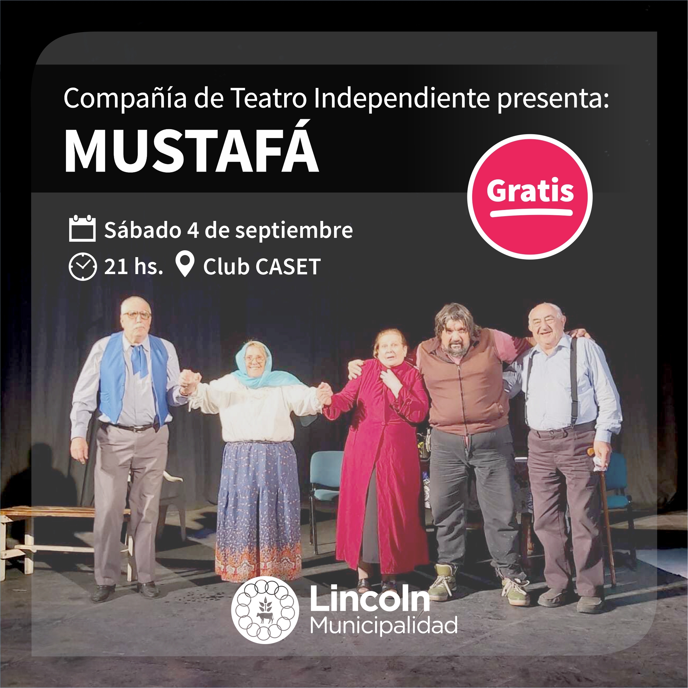 Teatro: “Mustafá” se presenta en El Triunfo