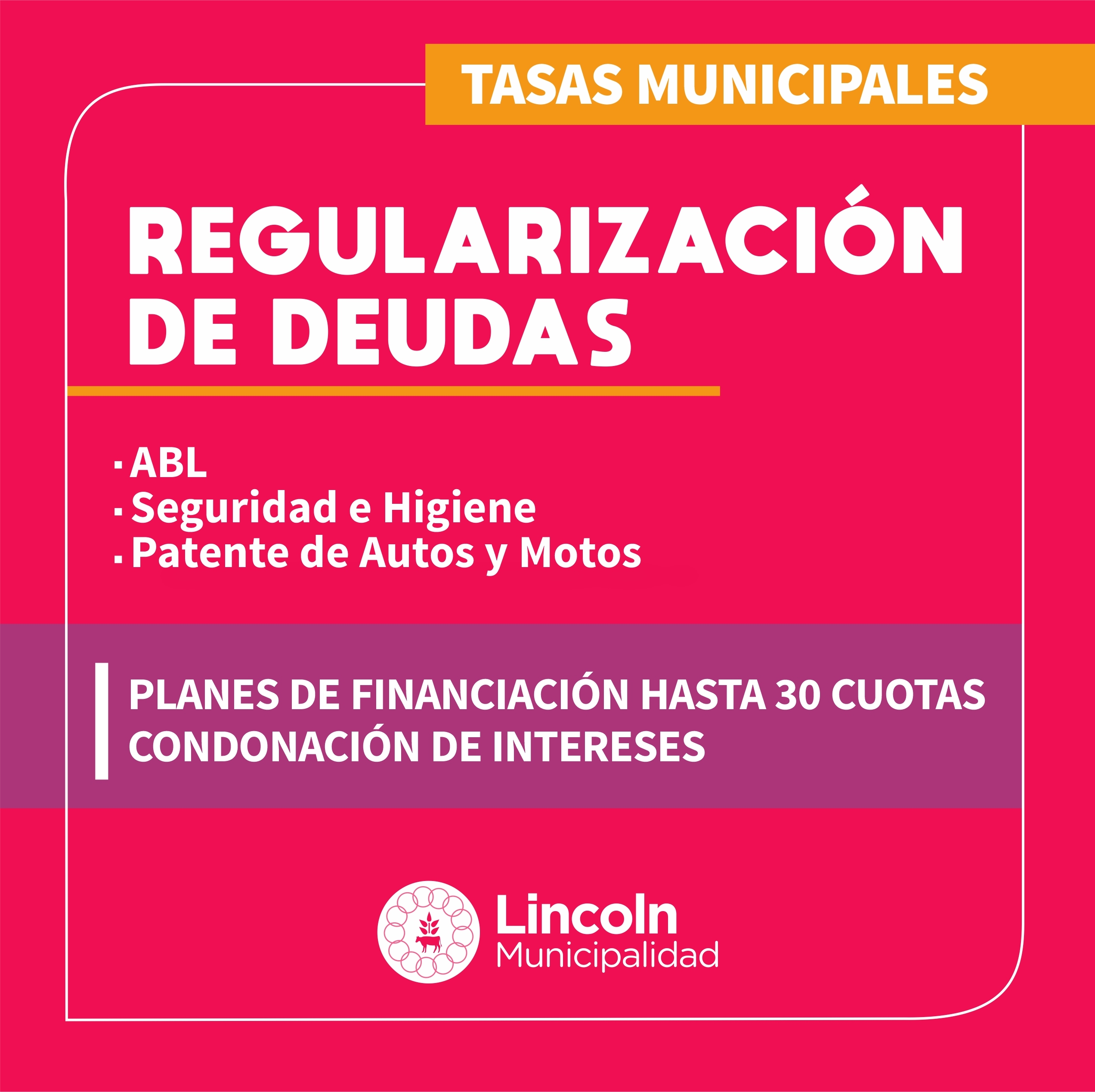 Plan para regularizar deudas de tasas municipales