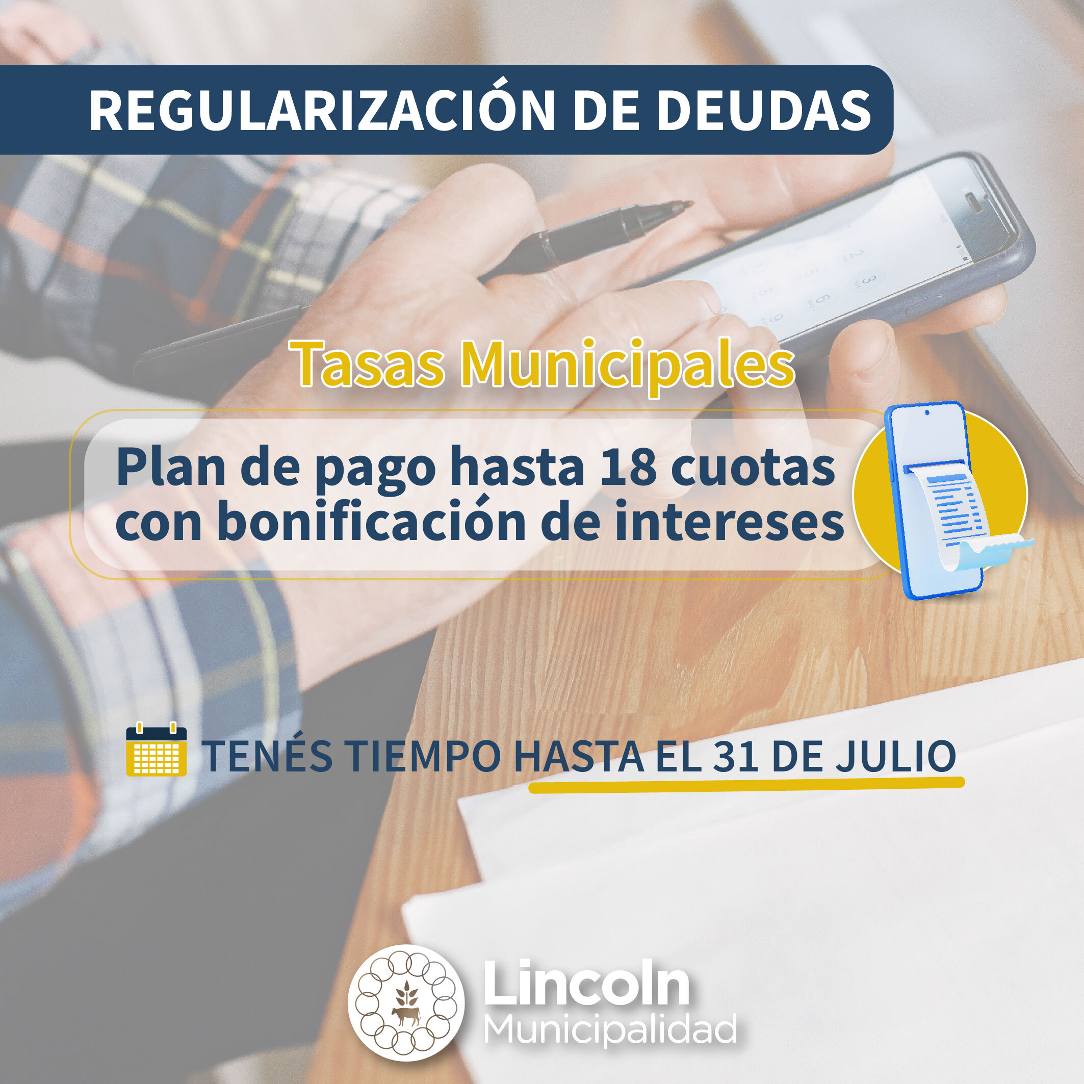 Lanzan plan de pagos con bonificación de intereses para cancelar tasas adeudas