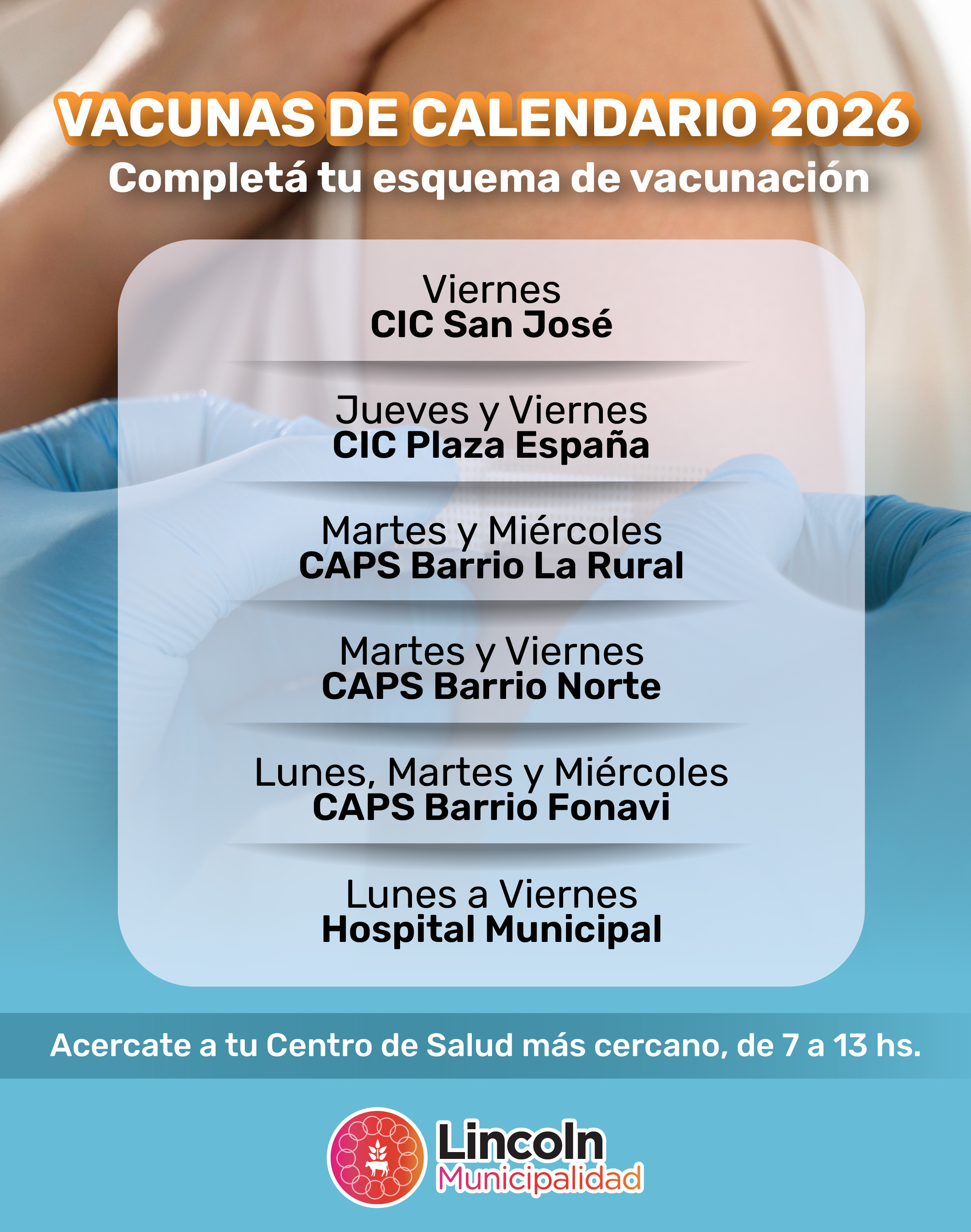 En los Centros de Salud y Unidades Sanitarias del distrito ya se aplican las vacunas de calendario