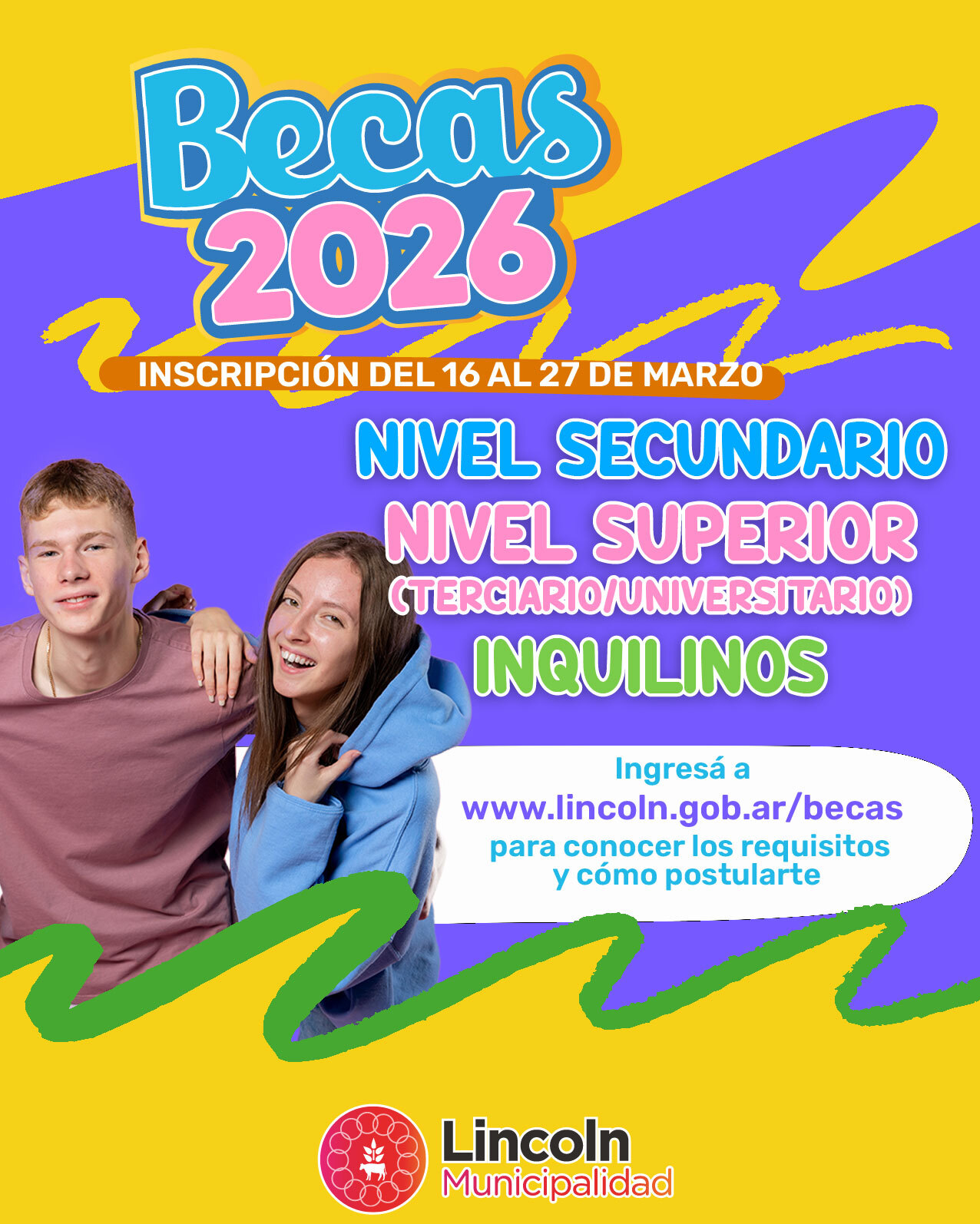 Abre la inscripción para las “becas municipales” destinadas a estudiantes de Nivel Secundario y Superior