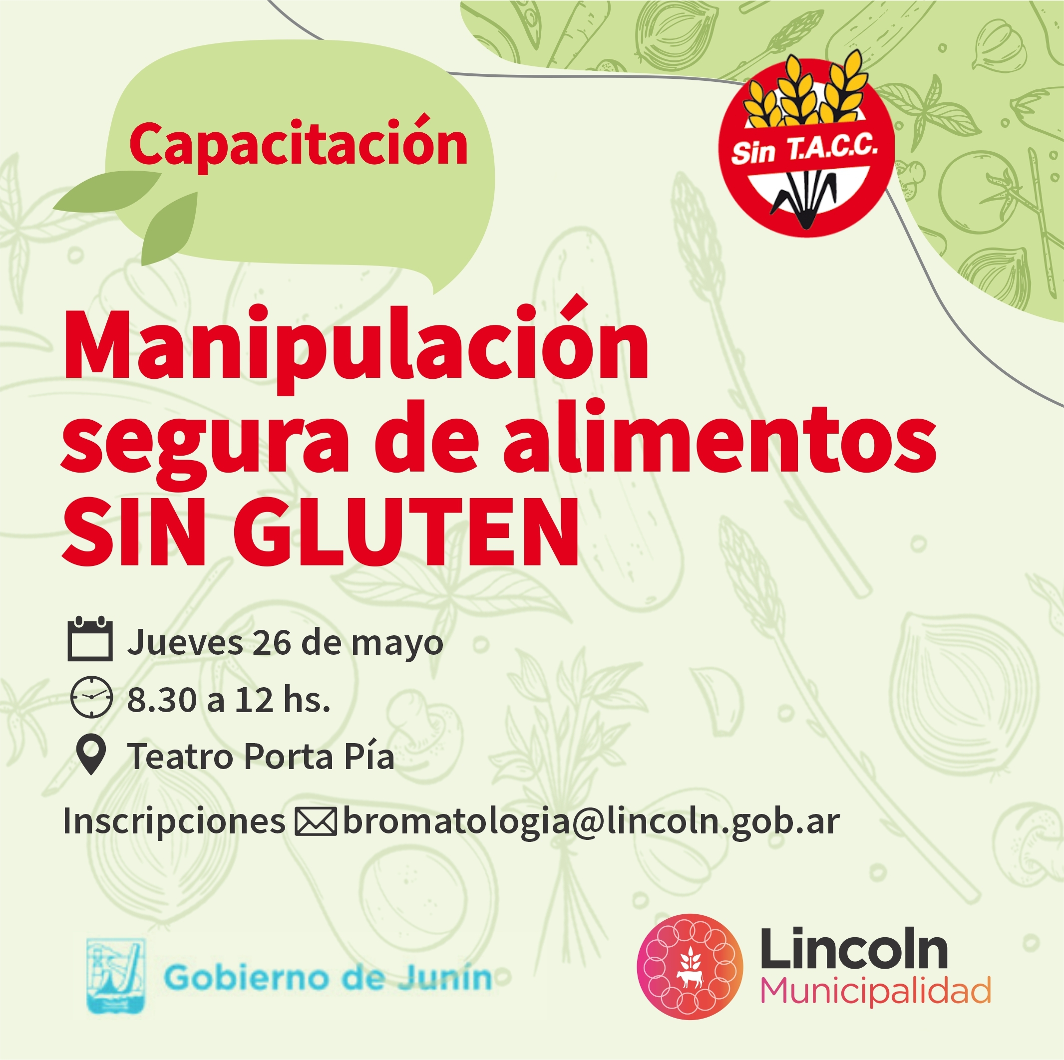 Dictarán una capacitación en manipulación de alimentos sin gluten