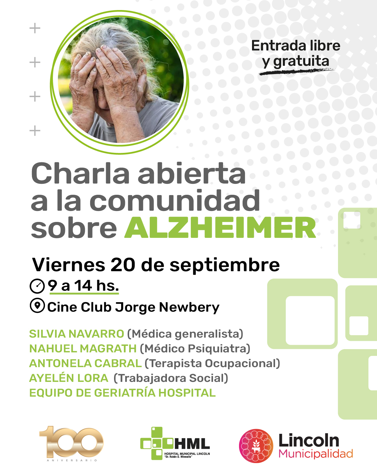 Charla sobre alzheimer en el Cine Jorge Newbery