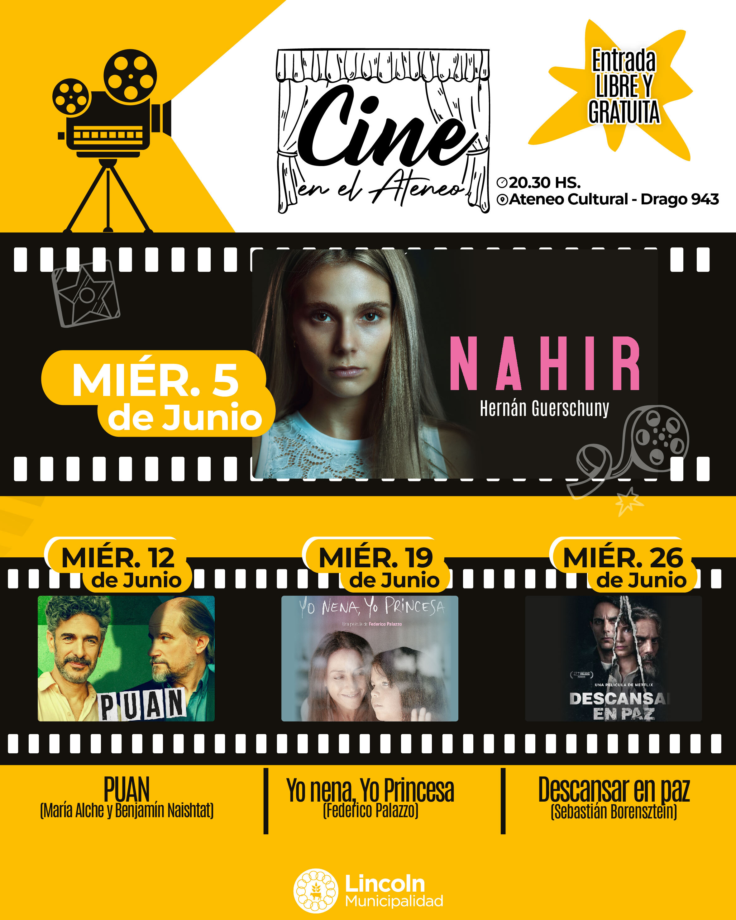 “Nahir” y el cine argentino en la pantalla del Ateneo Cutural