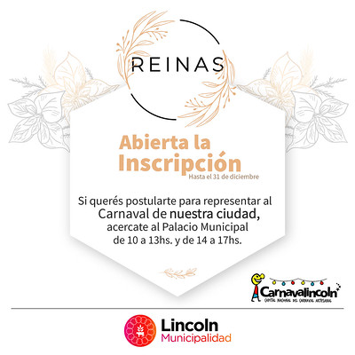 Está abierta la inscripción para las postulantes a Reina
