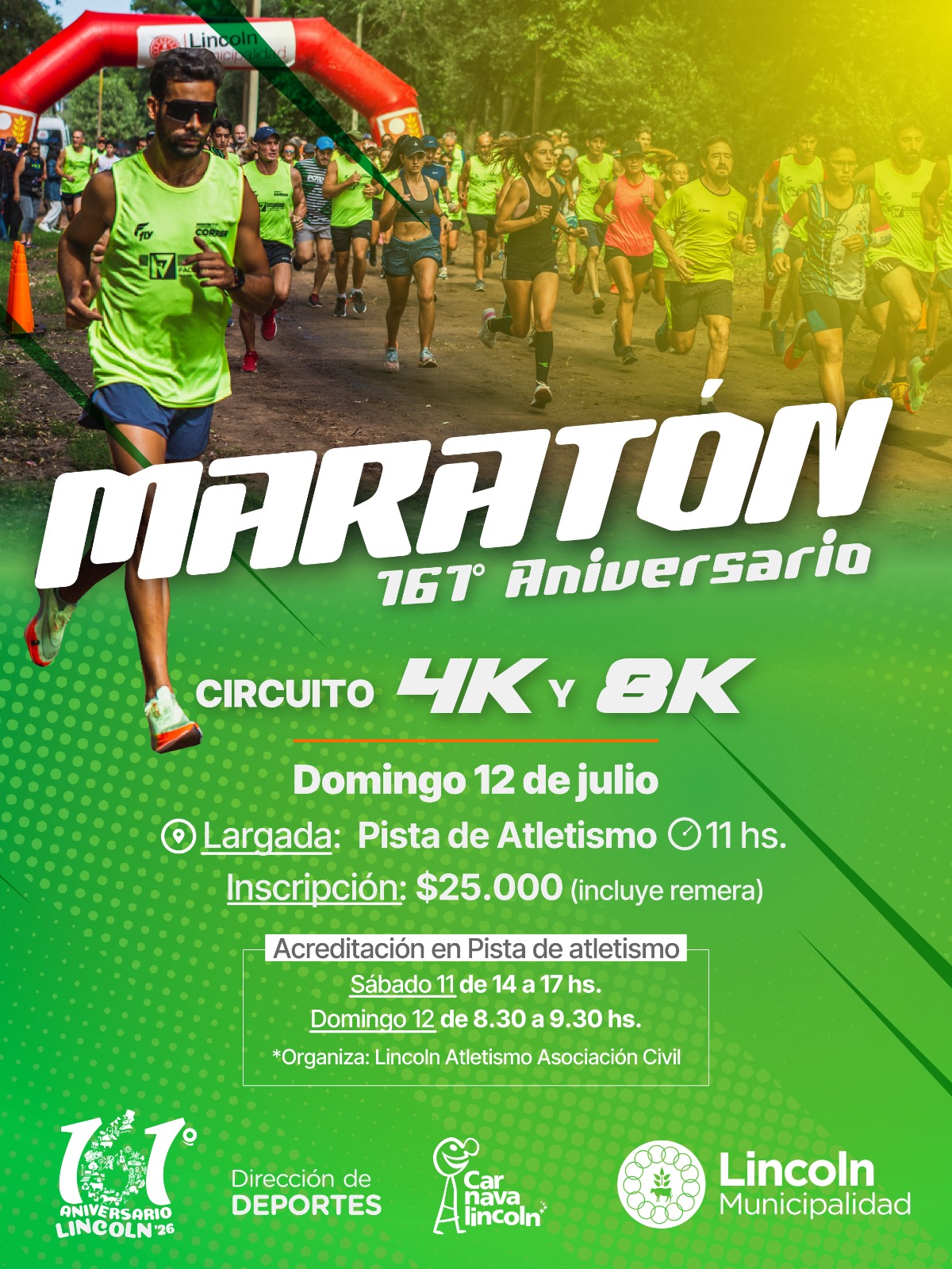 Se viene la maratón 161° Aniversario de Lincoln