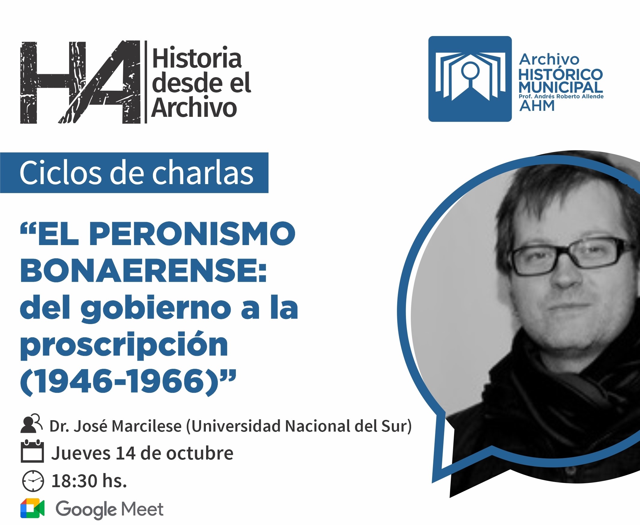 En octubre, continúa el ciclo charlas “Historia desde el Archivo”