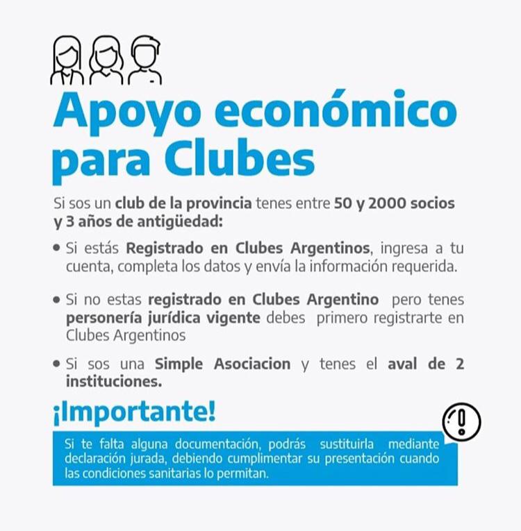 Lanzan un programa de apoyo económico para los clubes de barrio